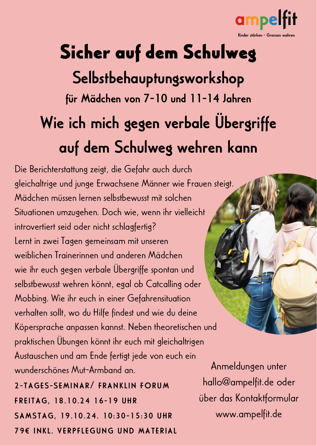 Workshop für Mädchen "Sicher auf dem Schulweg"