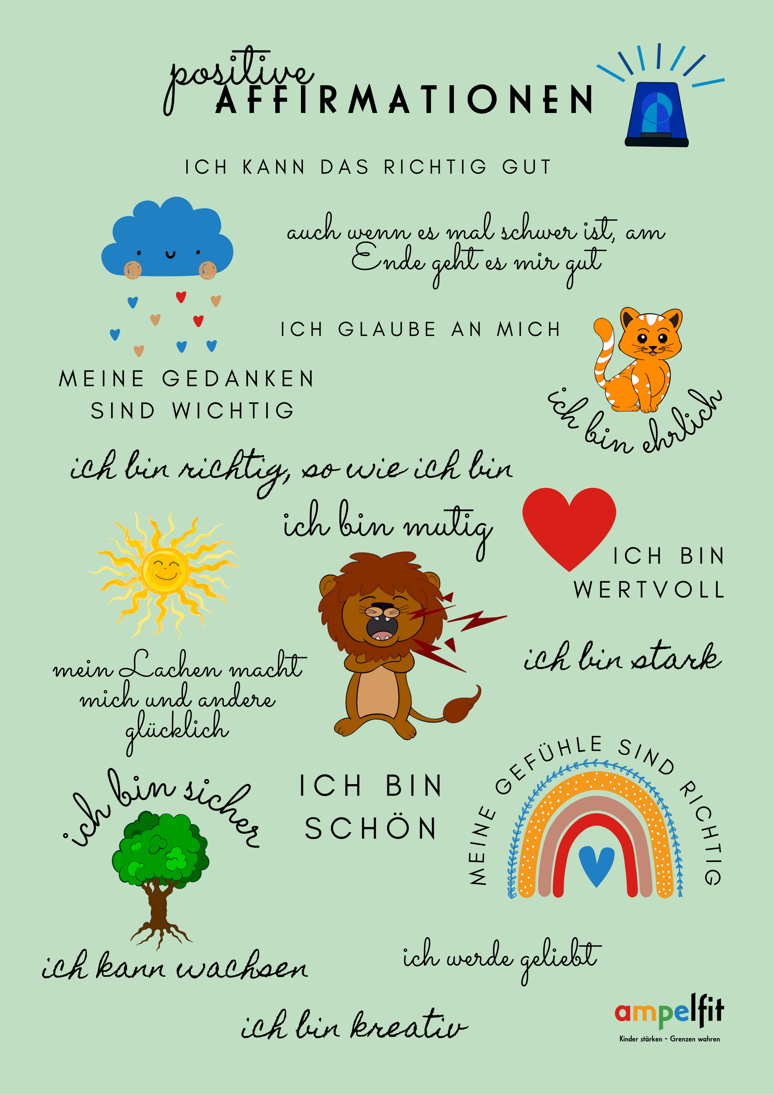 Affirmationsposter für Kinder